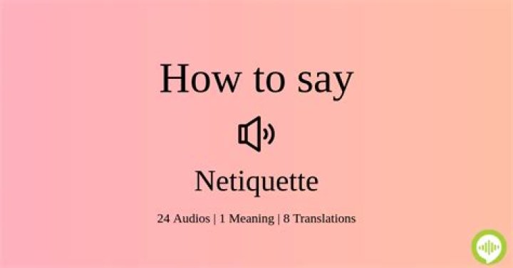 How to pronounce netiquette