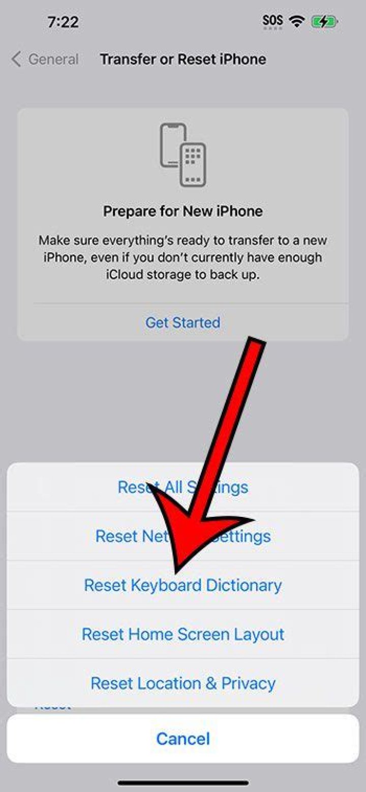 How to reset iphone keyboard