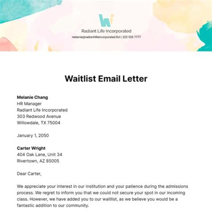 How to write a waitlist letter